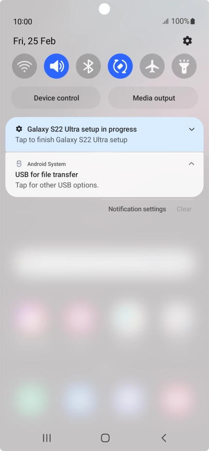 Press Tap for other USB options..
