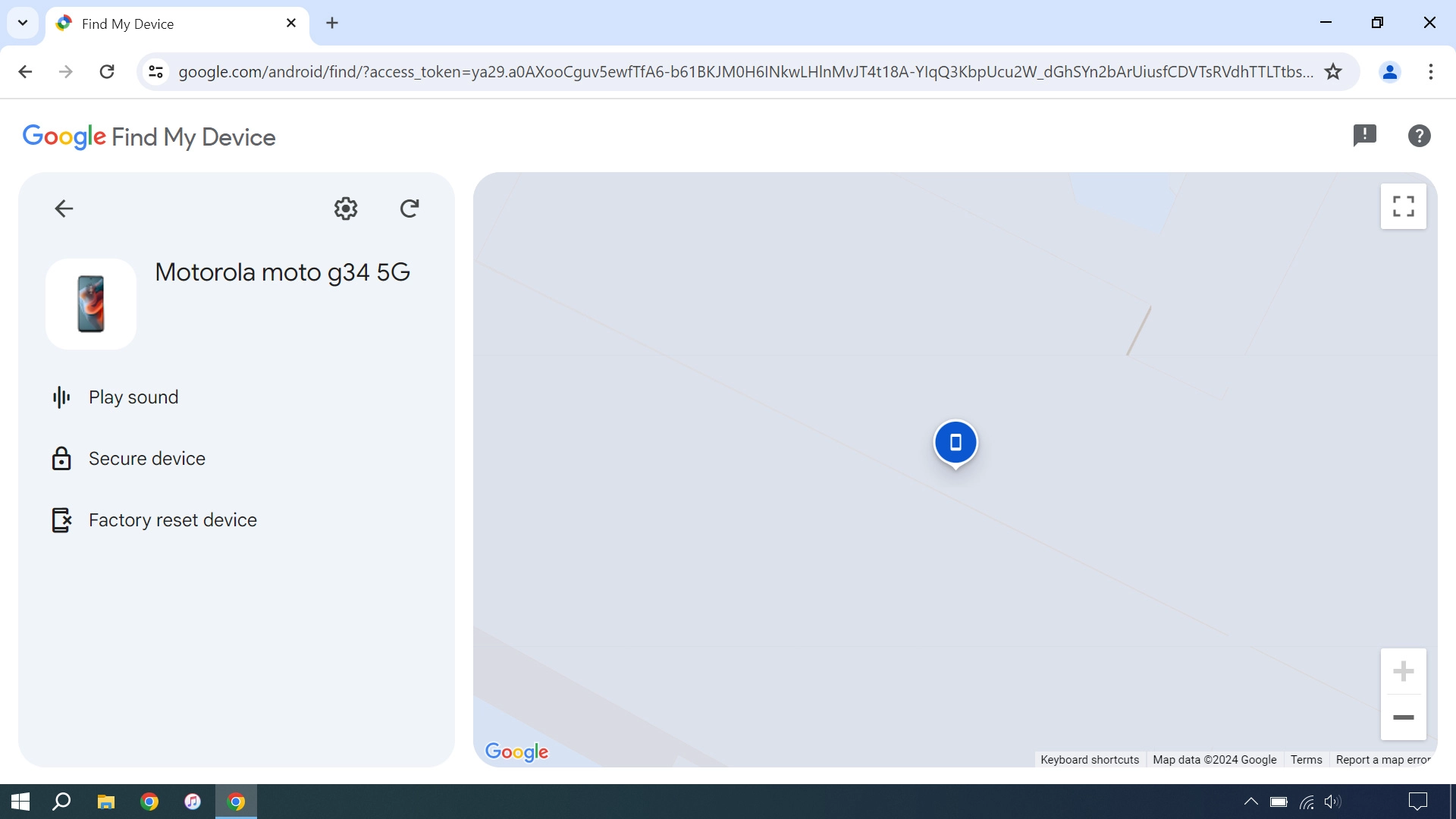 Your tablet's latest position is displayed on the map.
