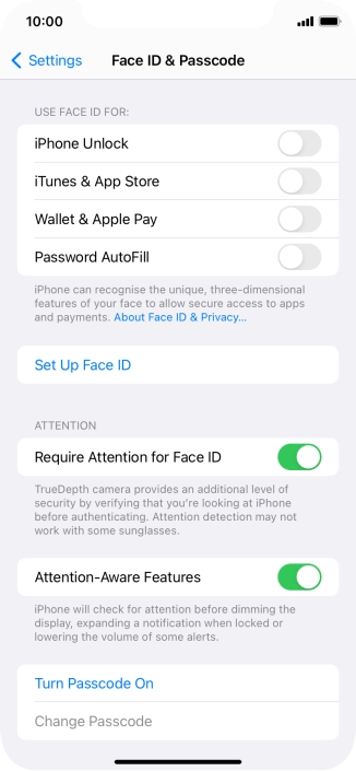 Press Turn Passcode On and key in a phone lock code of your own choice twice. Press Turn Passcode On and key in a phone lock code of your own choice twice.