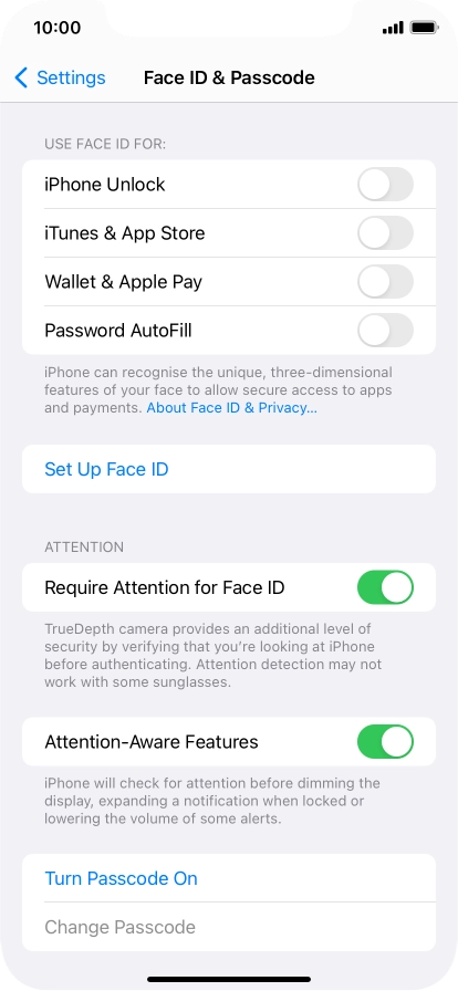 Press Turn Passcode On and key in a phone lock code of your own choice twice. Press Turn Passcode On and key in a phone lock code of your own choice twice.