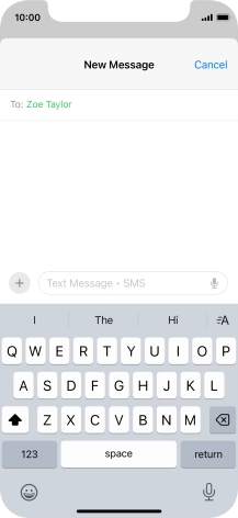 Press the microphone icon and say the required text.
