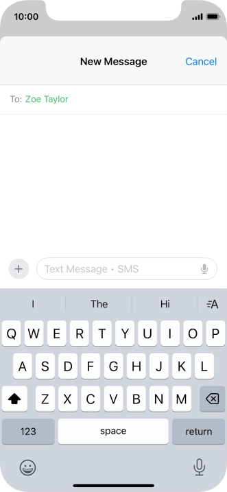 Press the microphone icon and say the required text.
