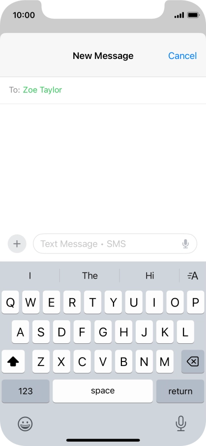 Press the microphone icon and say the required text.