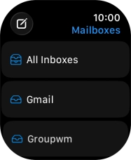 Press the required email account. Press the required email account.