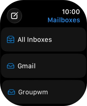 Press the required email account. Press the required email account.