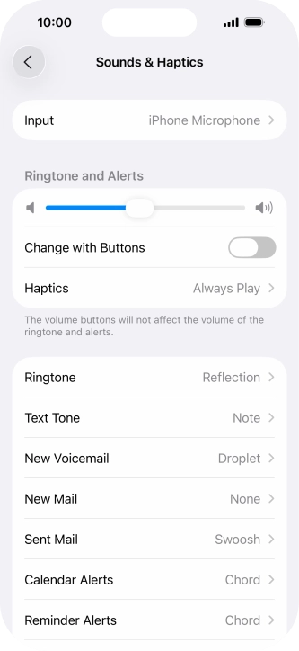 Press Text Tone.