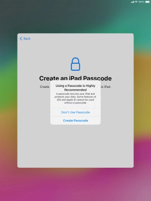 If you turn off the function, press Don't Use Passcode.