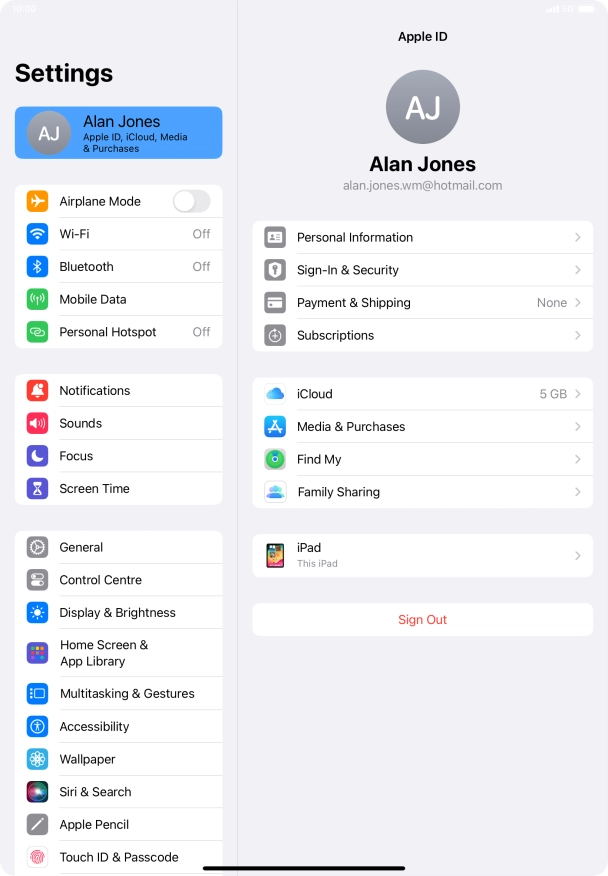 Press iCloud. Press iCloud.