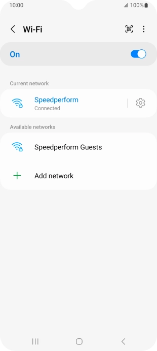 Press the settings icon next to the Wi-Fi network you're connected to.
