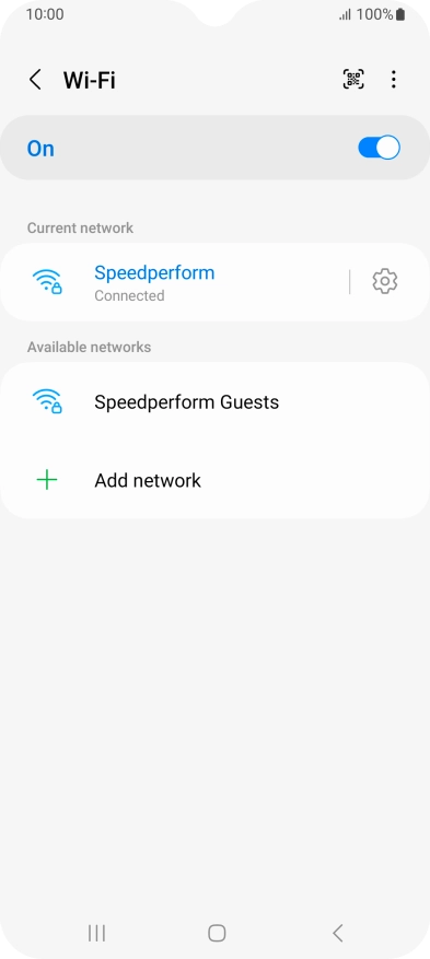 Press the settings icon next to the Wi-Fi network you're connected to.