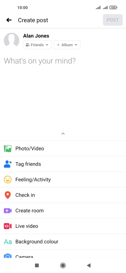 Press the text input field. Press the text input field.