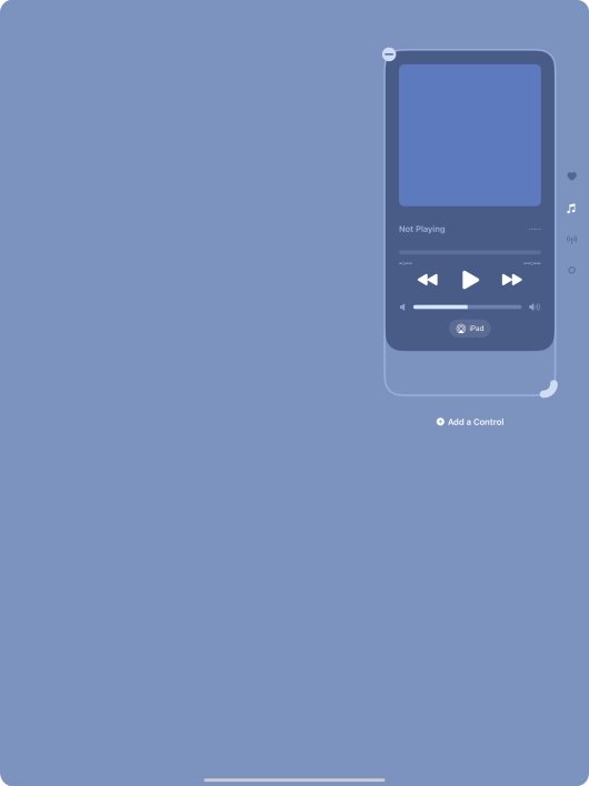 Press the remove icon on the required function to remove it from Control Centre.