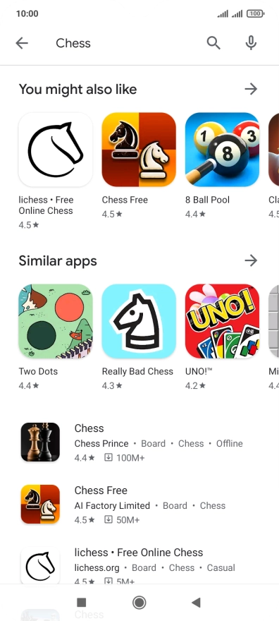 Press the required app. Press the required app.