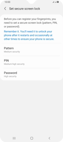 Press the required phone lock code and follow the instructions on the screen to create an additional phone lock code.