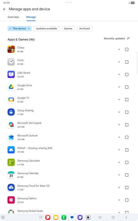 Press the required app. Press the required app.