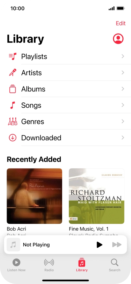 Press Playlists.