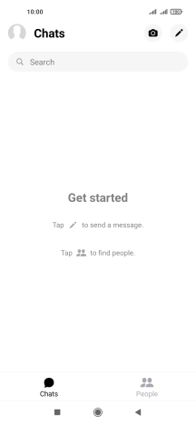 Press the new message icon. Press the new message icon.