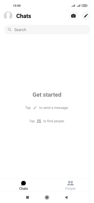 Press the new message icon. Press the new message icon.