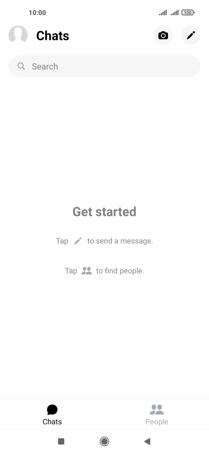 Press the new message icon. Press the new message icon.
