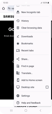 Press Settings.