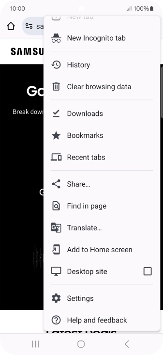 Press Settings.
