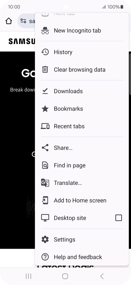 Press Settings.