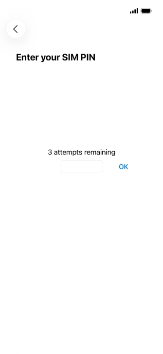 If your SIM is locked, key in your PIN and press OK.