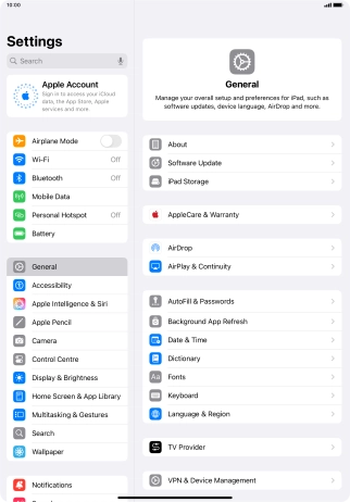 Press Apple Account. Press Apple Account.