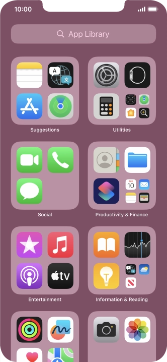 Press the required app. Press the required app.