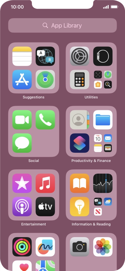 Press the required app. Press the required app.