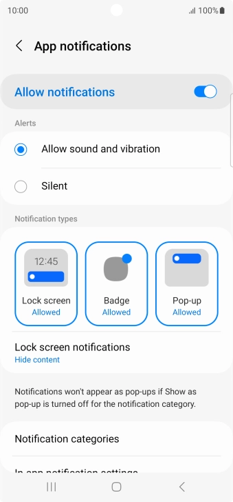 Press the indicator next to 