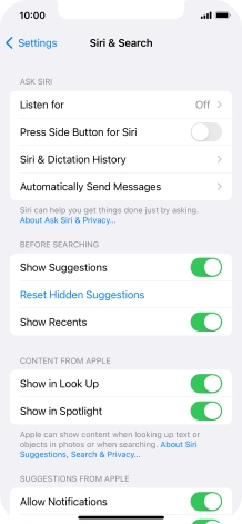 Press the indicator next to 