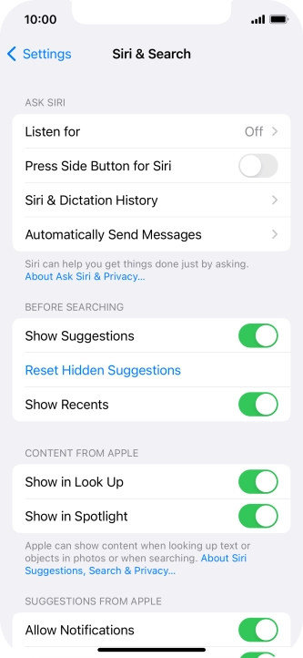Press the indicator next to 