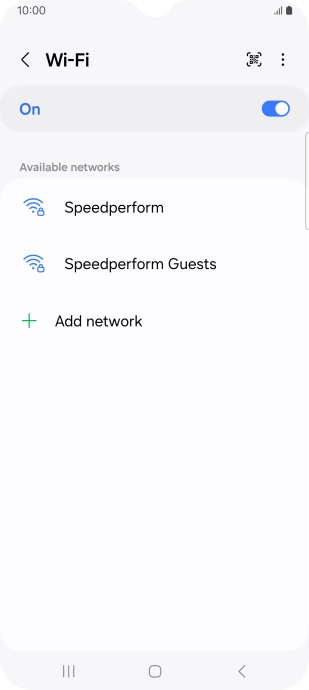 Press the required Wi-Fi network.