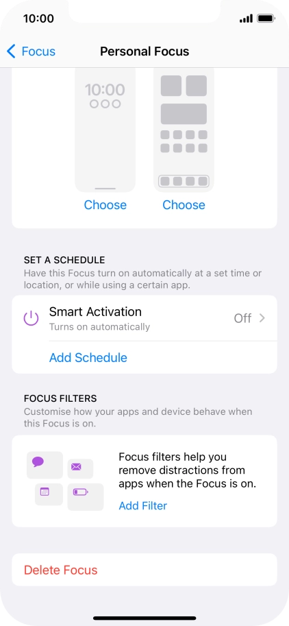 Press the required setting below 