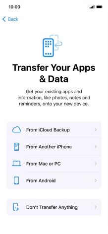 You can restore content from an iCloud backup when your phone is activated for the first time and after a factory reset. When this screen is displayed, your phone is ready to restore content from an iCloud backup. You can restore content from an iCloud backup when your phone is activated for the first time and after a factory reset. When this screen is displayed, your phone is ready to restore content from an iCloud backup.