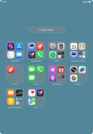 Press the required app. Press the required app.