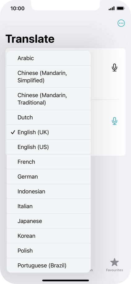 Press the required source language.