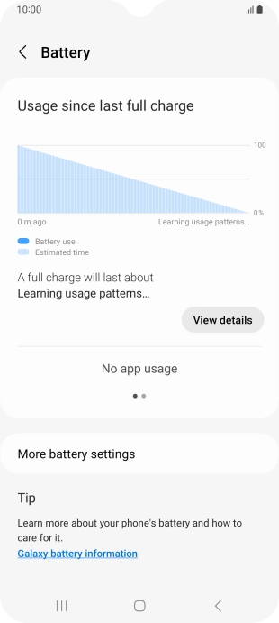 Press More battery settings. Press More battery settings.