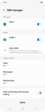 Press the required eSIM.