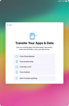 Press Don't Transfer Anything and follow the instructions on the screen to finish the activation.