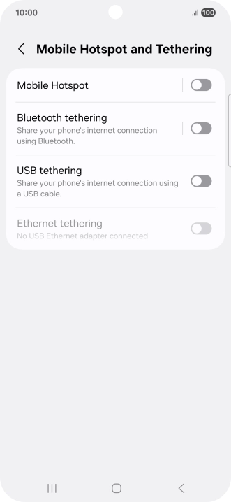 Press Mobile Hotspot.