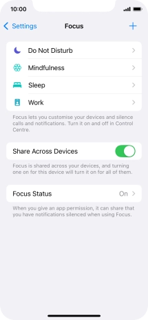 Press the required focus mode. Press the required focus mode.