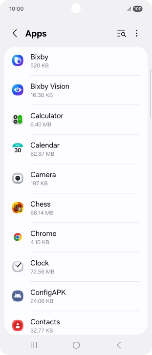 Press the required app. Press the required app.