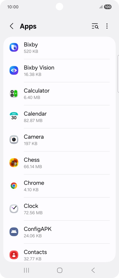 Press the required app. Press the required app.