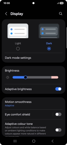 Press Dark mode settings. Press Dark mode settings.