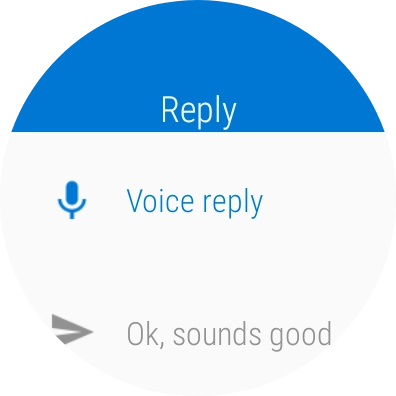 Press Voice reply. Press Voice reply.