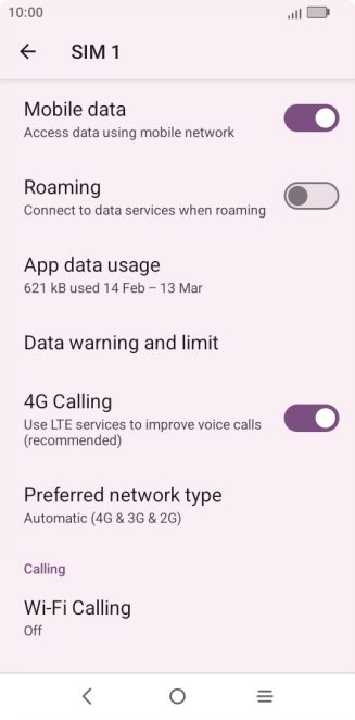 Press Preferred network type.
