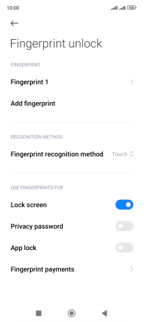 Press the indicators next to the required settings to turn them on or off.