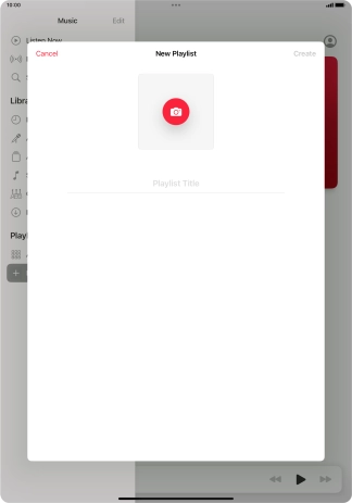 Press the text input field and key in a name for the playlist.